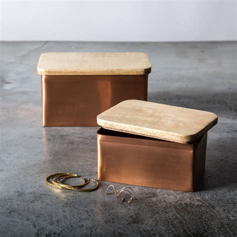 wooden box copper pressed metal|Copper Wood Box .